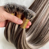 Extensions de cheveux humains vierges bruts de qualité supérieure, double trame, nano micro perles, nano anneaux, trames de nano perles pour le volume des cheveux