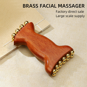 Herramienta de Masaje Gua Sha Multiusos de Latón y Madera para Rostro y Cuerpo, Terapia Gua Sha, Masajeador Guasha, Reafirmante, Estimulante del Metabolismo - Product Image 2