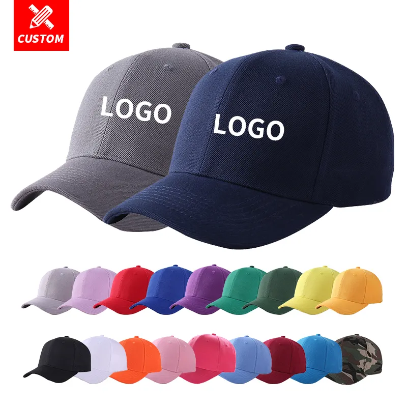 100% Cotton Tùy Chỉnh Người Đàn Ông Phụ Nữ Mũ Bóng Chày 6 Tấm Hat Logo Biểu Tượng Thêu Có Thể Điều Chỉnh Thể Thao Đồng Bằng Hat