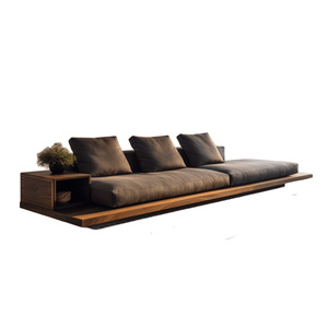 New Solid <strong>Wood</strong> One Seat North American Black Walnut <strong>Sofa</strong> with Ash <strong>Wood</strong> <strong>Frame</strong> Hemp Cover Multi-functional Design for Living Room - Product Image 5
