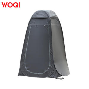 Tente de douche pliable d'urgence Woqi 120x120x190cm, installation rapide, simple couche, gris foncé, pour camping, plage, extérieur - Product Image 2