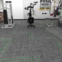 25*100 Rechteckiger Moderner PP-Teppich mit Bitumen-Rücken, PET-freundlich, Schallabsorbierend, Schlingenflor, Linienmuster für Gewerbliche Büros