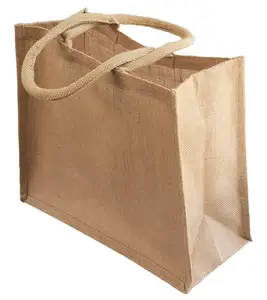 Sacola personalizada sacola de compras de serapilheira reutilizável sacola de juta para viagens de trabalho escolar universitário
