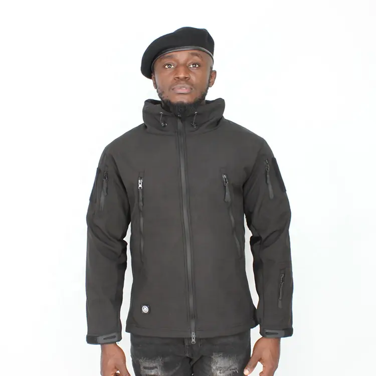 Black military Jacket with hood