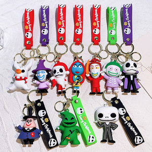 Porte-clés en silicone avec dessin animé 3D Kawaii AnimeThe Nightmare Before Christmas Porte-clés créatif promotionnel Porte-clés de voiture pour sacs - Product Image 1