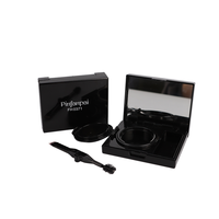 Vide fard à paupières Palette Rectangle noir cosmétique fard à joues boîte d'emballage en plastique pressé Compact poudre étui avec brosse miroir