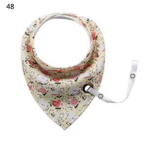 Bavoirs bandana pour bébé en pur coton avec attache-tétine