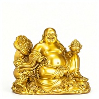 Statue de Bouddha Riant Maitreya en Résine Personnalisée, Peinte à la Main, Réaliste, pour la Décoration Intérieure, le Trésor et le Feng Shui de Prospérité (Vente en Gros)