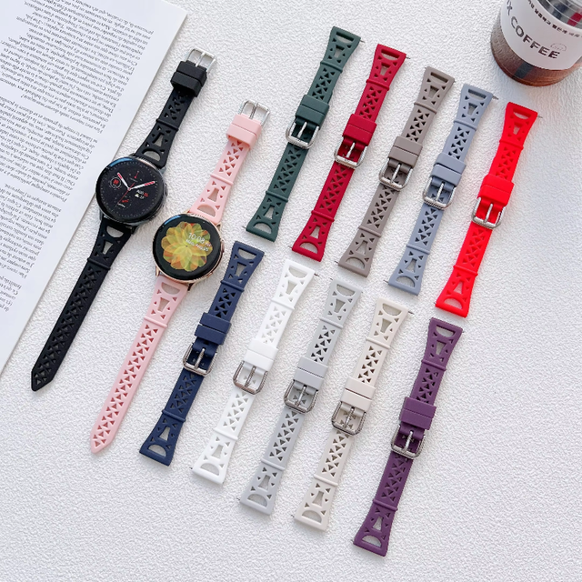 Silicone Band for Samsung Galaxy Watch 3 Watch 4 Classic 5 Pro Slim Iron Tower Smart Strap Galaxy Active 2
