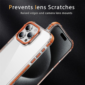 Coque de téléphone rigide en TPU acrylique transparent antichoc avec cadre métallique coloré de haute qualité pour iPhone 17 16 15 14 <span class=keywords><strong>Pro</strong></span> Max - Product Image 5