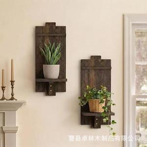 Wooden candlestick <b>shelf</b>, <b>wall</b>-<b>mounted</b> solid wood candlestick rack, farmhouse <b>wall</b> decoration, succulent storage rack - Product Image 2