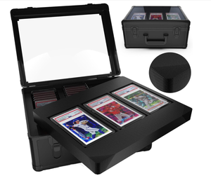 Boîte de rangement pour cartes classées à 3 rangées avec serrure à clé sécurisée, étui de transport protecteur pour cartes de sport, <span class=keywords><strong>Pokémon</strong></span> et TCG - Product Image 1