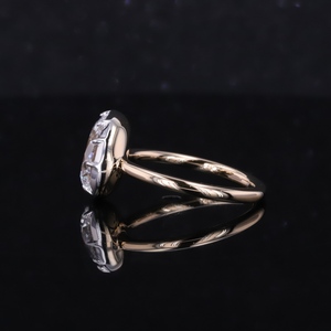 Starsgem Tùy Chỉnh Đồ Trang Sức 14K Màu Trắng Và Màu Vàng Hai-Tone Vàng Lê Cắt D Vvs Phòng Thí Nghiệm Grown Kim Cương Nhẫn - Product Image 4