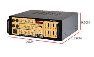 เครื่องขยายเสียง Hot BT-9999 2 แชนแนล กำลังขับ 300 วัตต์ พร้อมช่องสัญญาณวิทยุ รองรับ USB SD FM สำหรับ<span class=keywords><strong>คาราโอเกะ</strong></span> - Product Image 3