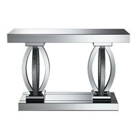Table en mosaïque longue en C et verre argenté, élégante, à la mode, Console miroir, pour salon, Hall d'entrée, pour la maison, l'hôtel
