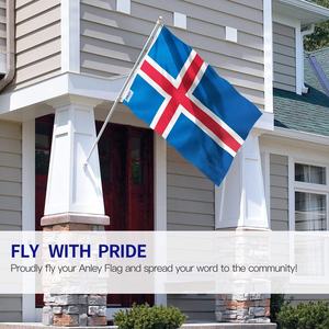 Artesanía Ideal, banderas de países nacionales a prueba de decoloración, Bandera de <span class=keywords><strong>Islandia</strong></span> a prueba de decoloración de colores vivos de doble costura para áreas de viento bajo - Product Image 6