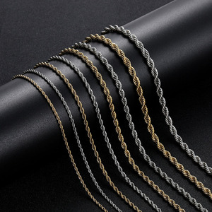 Cadena de Cuerda Trenzada de Acero Inoxidable 316L para Collar, Joyería para Hombre y Mujer, Accesorios para Colgantes, Versátil, 2/3/4/5/6MM de Ancho - Product Image 2