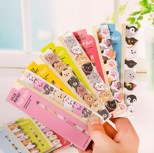 Factory Wholesale Kawaii Creative Stationery Animal Sticky Notes 2023 New Recycled Novelty Cute Index Cards Die-cut bookmark