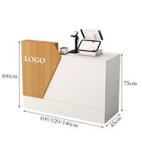 Comptoir de réception minimaliste moderne en bois pour salon de beauté, magasin de détail, entreprise, vente en gros