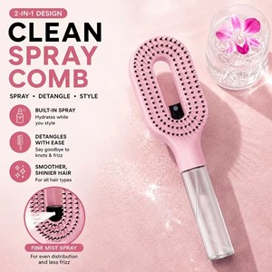 2-in-1 Manual Spray Comb Mist Spray Design Convenient for Hair Care <b>Scalp</b> Massage Portable Female Modeling Tools - Product Image 4