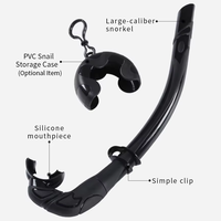 Tuba en silicone Songxin SC pour la plongée sous-marine et le snorkeling, 38 cm, confortable et durable, pour un usage unisexe