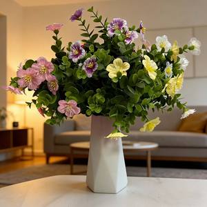 Roses artificielles en soie de haute qualité, <span class=keywords><strong>petites</strong></span> <span class=keywords><strong>compositions</strong></span> <span class=keywords><strong>florales</strong></span> perlées pour table d'intérieur, multicolores, personnalisables pour la rentrée scolaire - Product Image 2