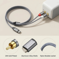 Câble audio SOTAKO USB-C vers double RCA avec DAC intégré, connecteurs plaqués or - Stéréo HiFi pour ordinateur, home cinéma, ordinateur portable, haut-parleur