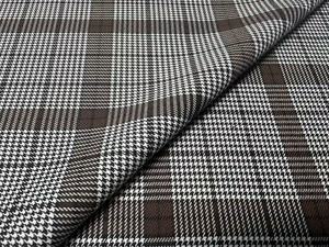 库存色织涤纶氨纶千鸟格斜纹面料弹力编织男式女裤男童女裤 - Product Image 3