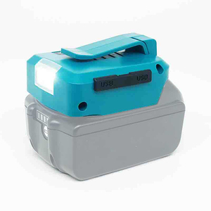Adaptador convertidor de baterías de iones de litio para herramientas Makita, Dewalt, puertos de batería de 14-20V, Usb Dual, luz Led, carga <span class=keywords><strong>Adp05</strong></span>, 14,4 v, 18v - Product Image 1