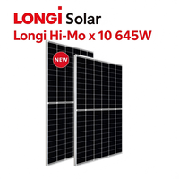 Panel Surya LONGi Tier 1 Hi-MO X10 645W 650W 670W Tipe-N Mono Bifacial Dual Glass PV Modul yang Laris Terjual