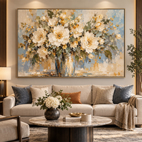 Peinture à l'huile abstraite beige avec texture de veines dorées et coups de pinceau fluides, art mural sur toile pour salle à manger, salle de réunion, hôtel, style moderne