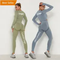 कसरत सेट महिलाओं 2 टुकड़ा योग फिटनेस कपड़े व्यायाम खेलों Legging फसल शीर्ष जिम कपड़े खेल सेट