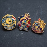 Prix d'usine en gros, alliage de zinc, émail dur, relief 3D, personnalisé, faible MOQ, épingles de revers personnalisées Lions Club