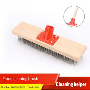 Brosse de nettoyage domestique multifonction de bonne qualité, manche en bois, brosse de balayage de fil d'acier - Product Image 6