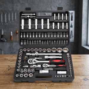108-Piece Carbon Steel OEM Auto Household Repair <b>Tool</b> <b>Set</b> Combination Hard Case <b>Hand</b> <b>Tools</b> Wrench Sockets 1 Year Warranty - Product Image 3