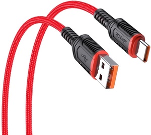 <b>Type</b> <b>C</b> Charging And Sync <b>Cable</b> 1m 5A Red JA019 - Product Image 1