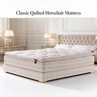 Matelas de luxe artisanal en crin de cheval pour hôtel, avec couches de laine confortables, mini-suspension à ressorts et design respirant pour chambre à coucher