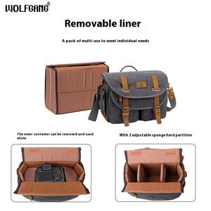 Sac pour appareil photo à bandoulière DF36 pour <span class=keywords><strong>Canon</strong></span> et pour Sony DSLR sans miroir étui de rangement en polyuréthane avec couvercle d'objectif - Product Image 3