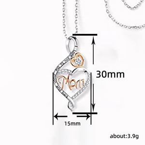 Collar con doble corazón para mujer, colgante de amor, regalo de joyería - Product Image 5
