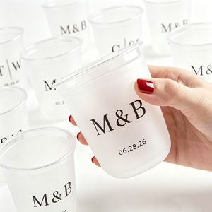 Vasos de Plástico PP Transparente al por Mayor, Libres de BPA, Vasos para Estadios con Logotipo Personalizado, Vasos Esmerilados de 9oz, 10oz y 20oz para Bodas y Aniversarios - Product Image 1