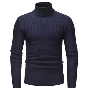<span class=keywords><strong>Pull</strong></span> en tricot pour <span class=keywords><strong>homme</strong></span> à <span class=keywords><strong>col</strong></span> rond personnalisé pour l'hiver, <span class=keywords><strong>col</strong></span> haut, décontracté, manches longues, chaud - Product Image 4