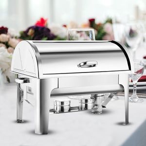 DB Full Size 9L Stainless Steel Roll Top Chafing Dish <b>Food</b> <b>Warmer</b> Serving <b>Tray</b> - Product Image 3