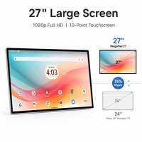 Téléviseur portable multifonction 27 pouces 16:9 avec écran tactile, moniteur 1080p Android 13 Google avec caméra 1300MP