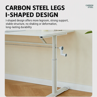 Escritorio de Computadora Extensible con Altura Ajustable Automática, Marco de Madera, Superficie de MDF Ecológica con Acabado Blanco, Patas en Forma de T para Oficina