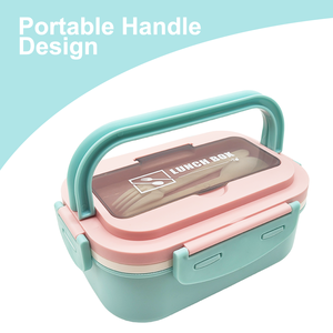 Bencircle A05-1 5 Compartments Stainless Steel Lunch <b>Box</b> Portable Food Container with Handle and Spoon Fork - Product Image 4
