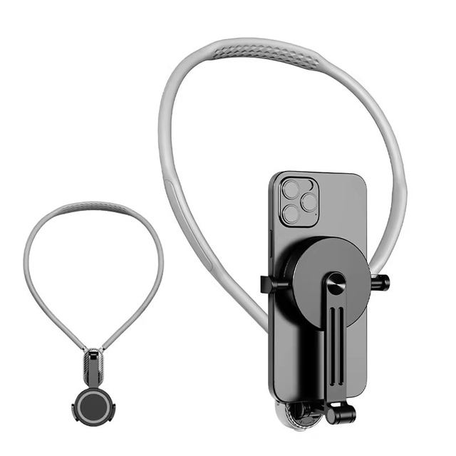 NEW Hands Free Magnetic Necklace Chest Phone Holder Flexible Adjustable Universal Go Pro Cell Phone POV Vlog Mount for Sport