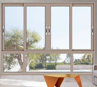 Ventanas y Puertas Corredizas de Aluminio de Bajo Costo, Ventana de Vidrio Templado con Mosquiteras para Casa