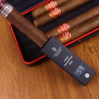 Hygromètre portable pliable pour cigares avec sonde métallique pour détecter l'humidité interne des cigares humides