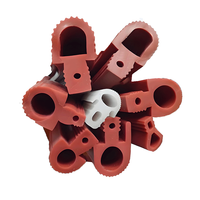 Joint d'étanchéité en silicone rouge en forme de champignon pour porte de four en verre, modèle OEM, service de découpe de bordure en caoutchouc