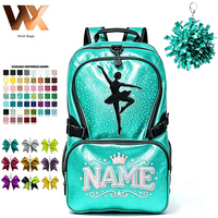 Sacs à dos de cheerleading personnalisés avec logo d'équipe, couleurs personnalisées, paillettes brillantes, pour femmes, pour l'école et les activités de plein air